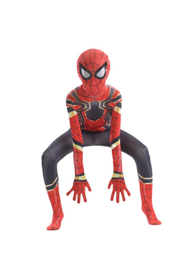 SPIDERMAN Spider-Man Peter Parker Upgraded Suit Cosplay Costume Full Bodysuit, Far From Home Superhero Outfit with Iconic Red and Black Design for Fans and Costume Parties 4to5 years 110cm - Image 4